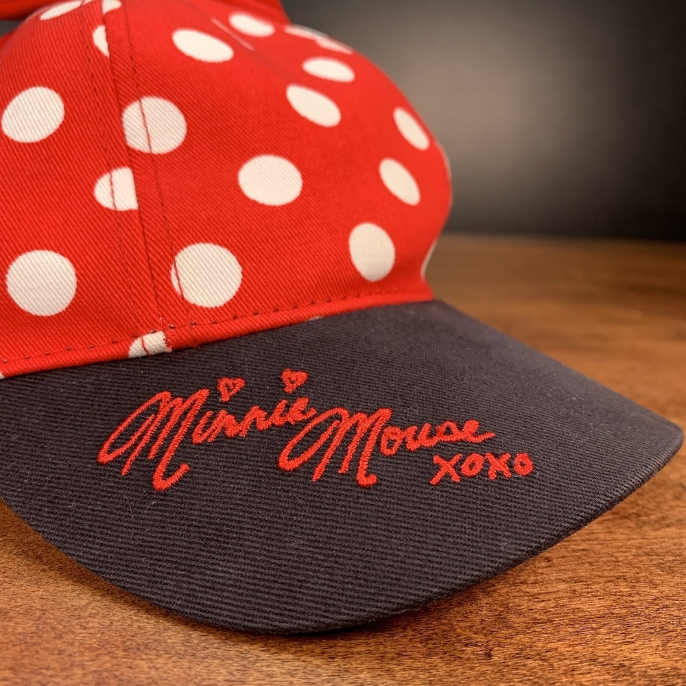 Disney Parks Minnie Mouse Youth Size Girls Ear Polka Dot Bow Cap Hat Disneyland - Picture 2 of 8